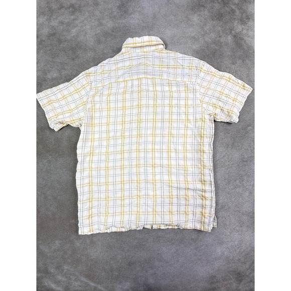 Columbia Sportswear Short Sleeve Shirt Men's Sz L Collared Button Up Yellow - Picture 9 of 10